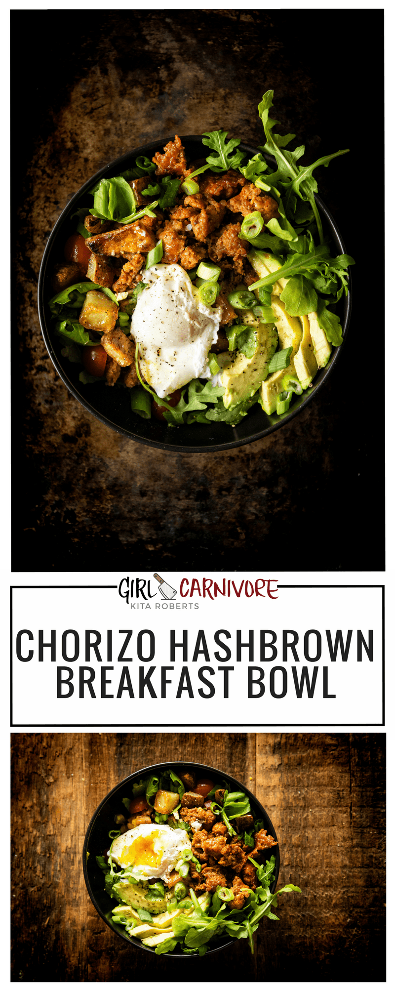 Tigela de café da manhã com chouriço e creme de chipotle 